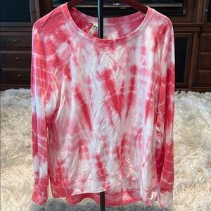 Green Tea PinkTie-Dye Sweatshirt